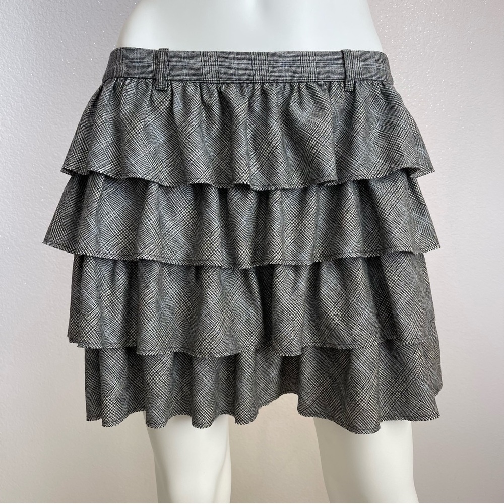 J. Crew Gray Tiered Mini Skirt Casual